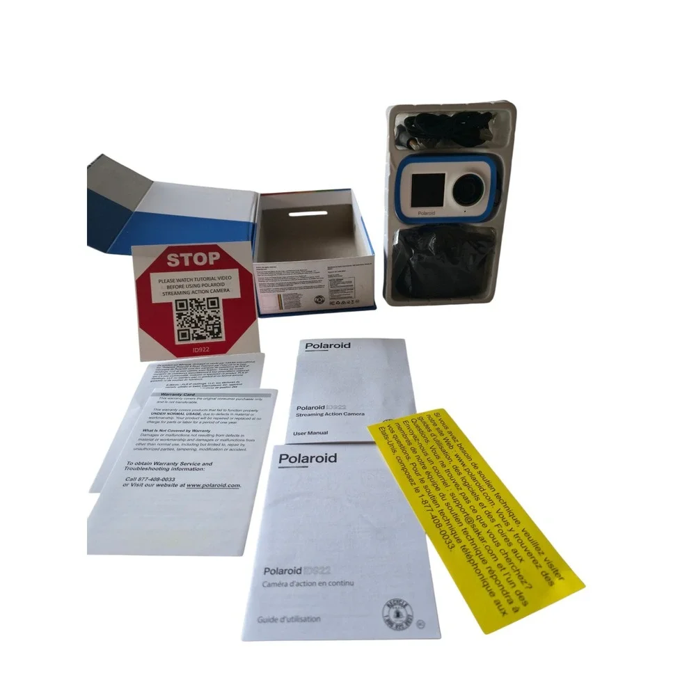 Polaroid iD922 4K Streaming Action Camera Teal Blue Waterproof Wi-Fi Dual Screen - Picture 8 of 8